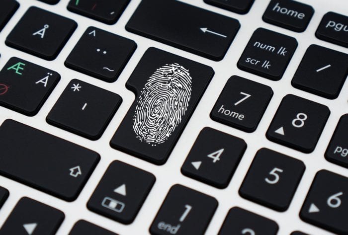 keyboard with fingerprint